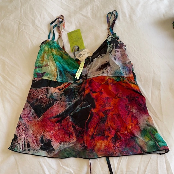 Amulette Silk Camisole - Garden Print - Picture 1 of 5